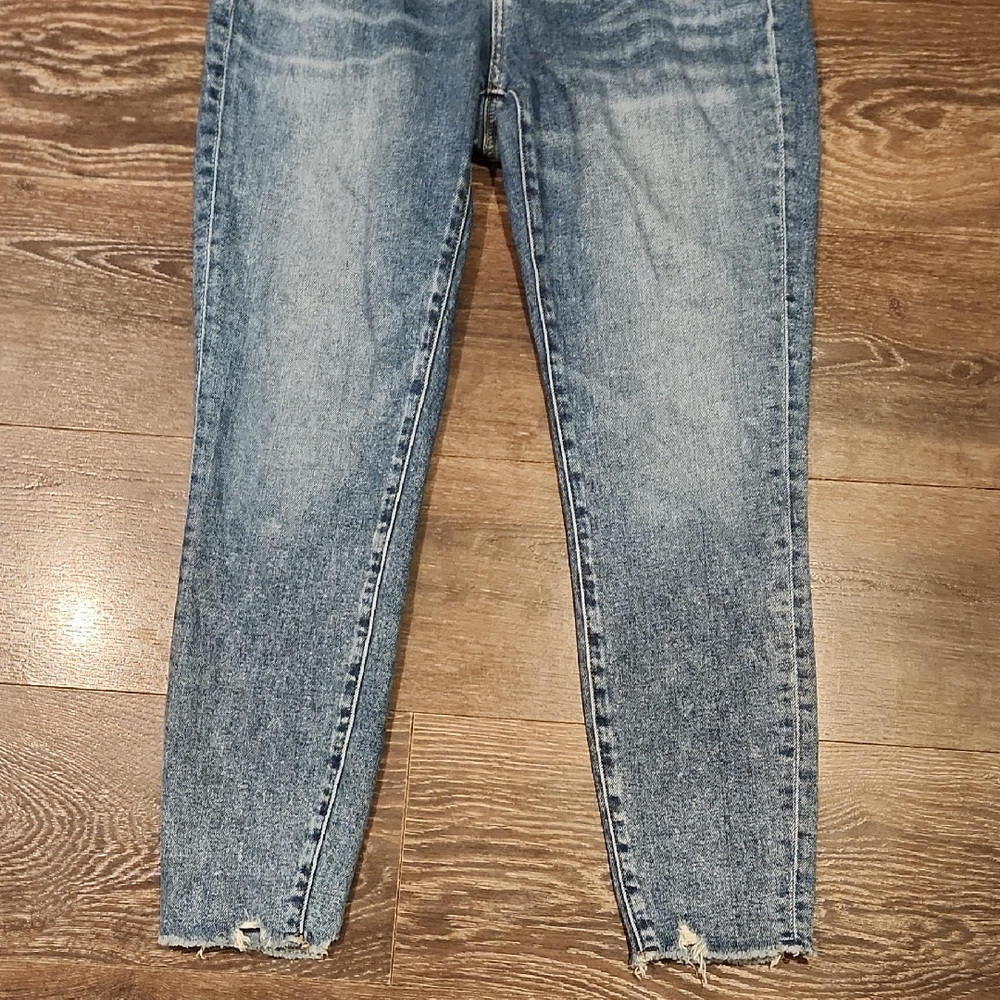 LOFT High Rise Distressed Blue Jeans - Picture 4 of 7